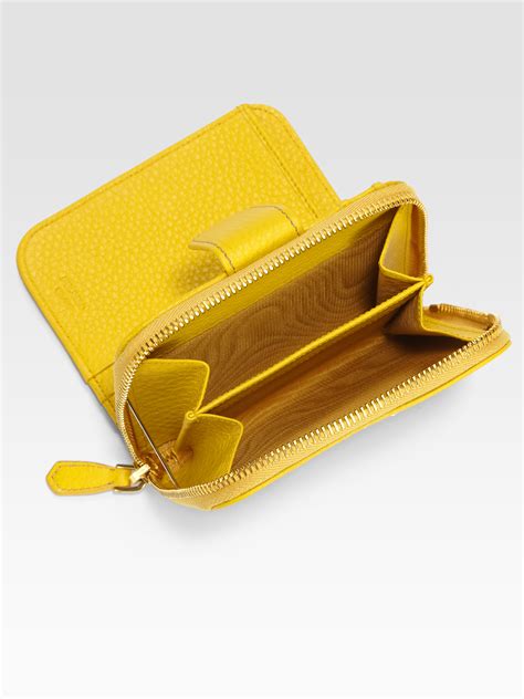 prada wallet yellow|authentic Prada wallet sale.